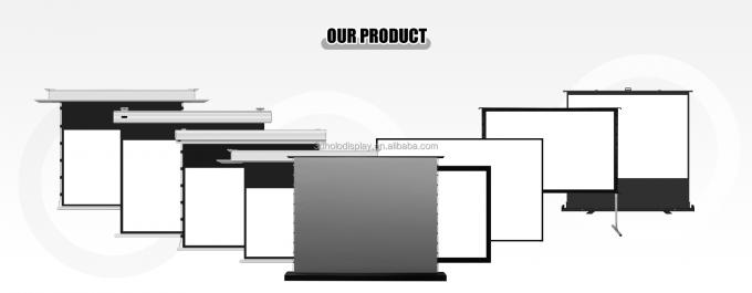 150 inçlik zemin yükselen ALR projeksiyon ekranı, UST projektörü için motorlu, geri çekilebilir çevresel ışık reddedici ekran 5