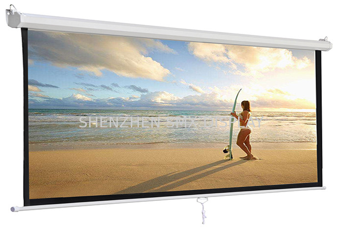 Matte White 100 Inch Projection Screen 4:3 Manual Projector Screen Pull Down Style