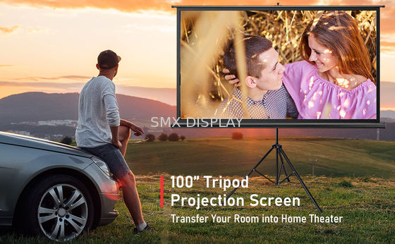 Kalite Taşınabilir Tripod Standı Projektör Ekranı Sinema 96"X96" 244x244cm Fabrika