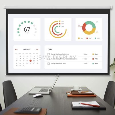 Kalite Otomatik Kilitli Manuel Projektör Ekranını Aşağı Çekin 16:9 120 İnç Fabrika