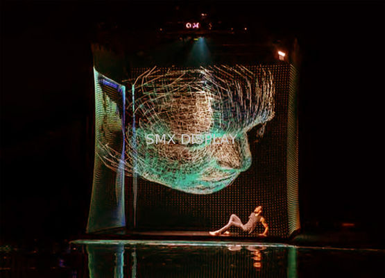 9x30m Şeffaf Holografik Ağ Ekranı Canlı Etkinlikler İçin Hologram Projeksiyon Ekranı