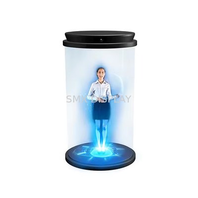 21.5 inçlik 3 boyutlu holografik silindir insan dijital interaktif hologramlar sergi için