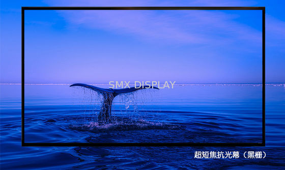 Kalite Ultra Kısa Mesafeli Projektör ile 100 İnç Anti Işık Projeksiyon Sabit Çerçeve Ekranı Fabrika