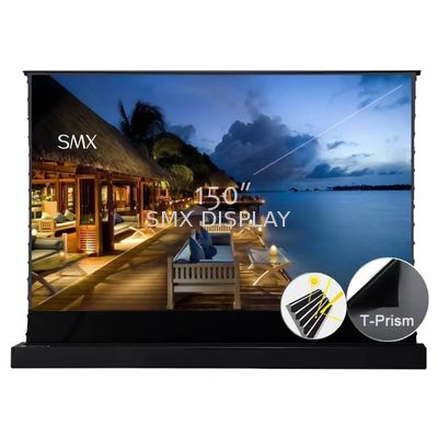 Kalite 16:9 150 Inch 4K HD Motorlu ALR Yere Yükselen Projector Ekranı Uzun Atış Projector Ev Tiyatrosu Fabrika