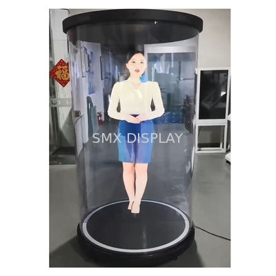 3d hologram holotüp ekranı AI tabanlı 75 inçlik dijital holografik insan yuvarlak sergi stendi