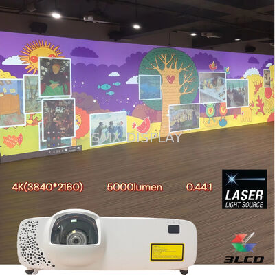 Kalite SMX 4K çözünürlüğü 5000 ansi lumen Immersive Short Throw Laser Projector VR Odası, Ev Tiyatrosu Fabrika