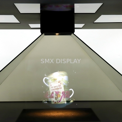 LED Işık Piramit Hologram Ekran USB Bağlantı Noktası Reklam 165x165x82 Cm