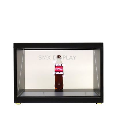Kalite Tam HD çözünürlüğü ve ayarlanabilir LED ışığı ile 180 derecelik Holo Cube 3D Hologram Vitrin Ekranı Fabrika