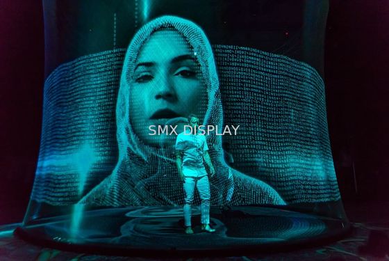 Kalite Hologramlı Bez 50m Şeffaf 3D Holografik Projeksiyon Perdesi Fabrika