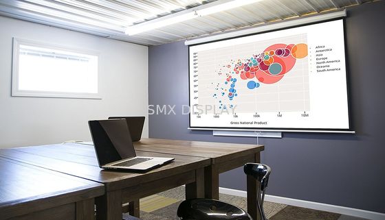 Kalite Toplantı Odası için Fiberglas Manuel Projeksiyon Ekranları 178x178cm Duvar Tavan Fabrika