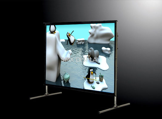 Kalite Ön Beyaz / Gri Arka Malzeme ile 200 "Taşınabilir mobil projektör ekranı Hızlı Katlama Ekranlar Fabrika