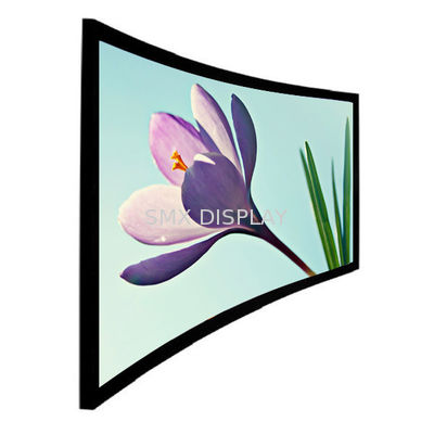 Kalite 180 'Esnek HD Beyaz / etkinlikler için Şerit Brilliance Kumaş Gri Kavisli Projektör Perdesi Fabrika